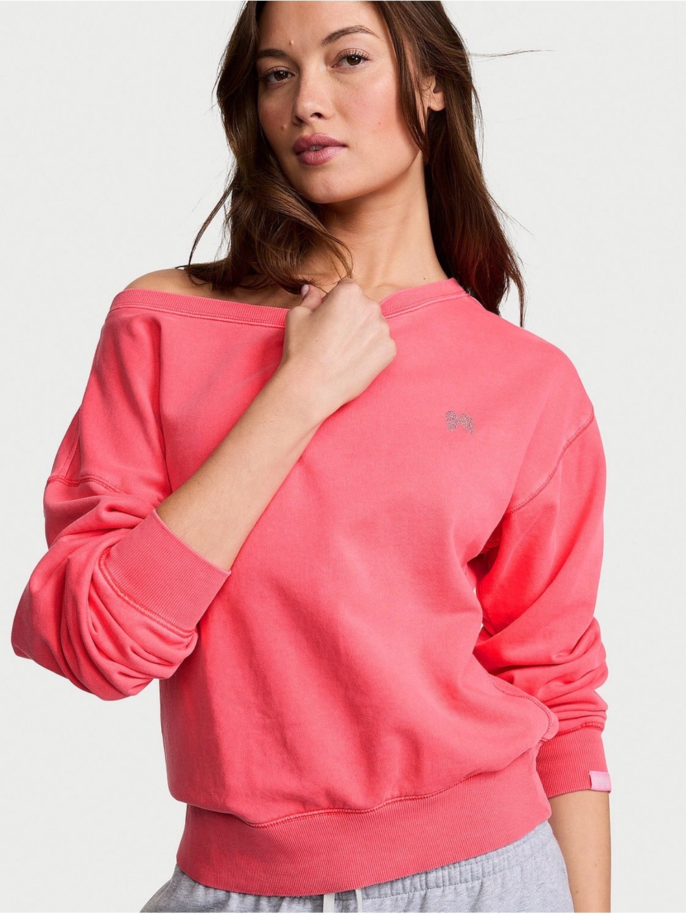 Victoria’s Secret Poppy Boatneck Sweatshirt NWT Angel Wings Oversized Cozy Luxe